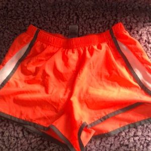 Neon orange shorts